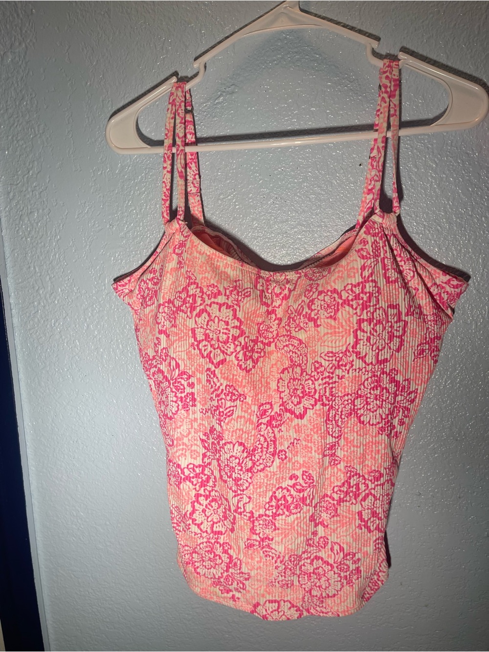Women’s Pink Floral Tankini Swim Top